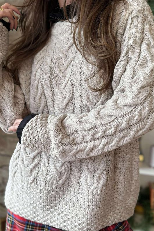 Murray Cable Knit Jumper Oat